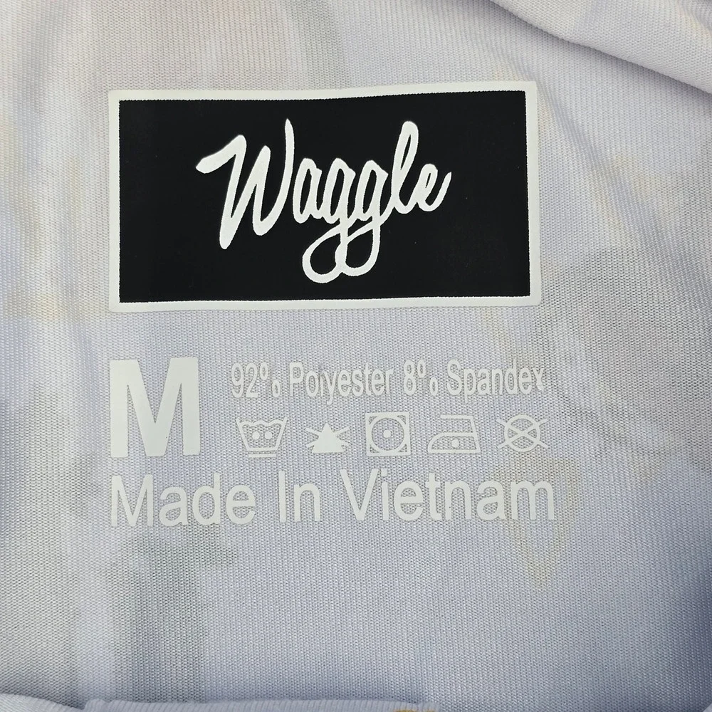 Waggle Golf Polo Shirt Mens M Desert Coyote Cactus Short Sleeve White Multi - Picture 3 of 6